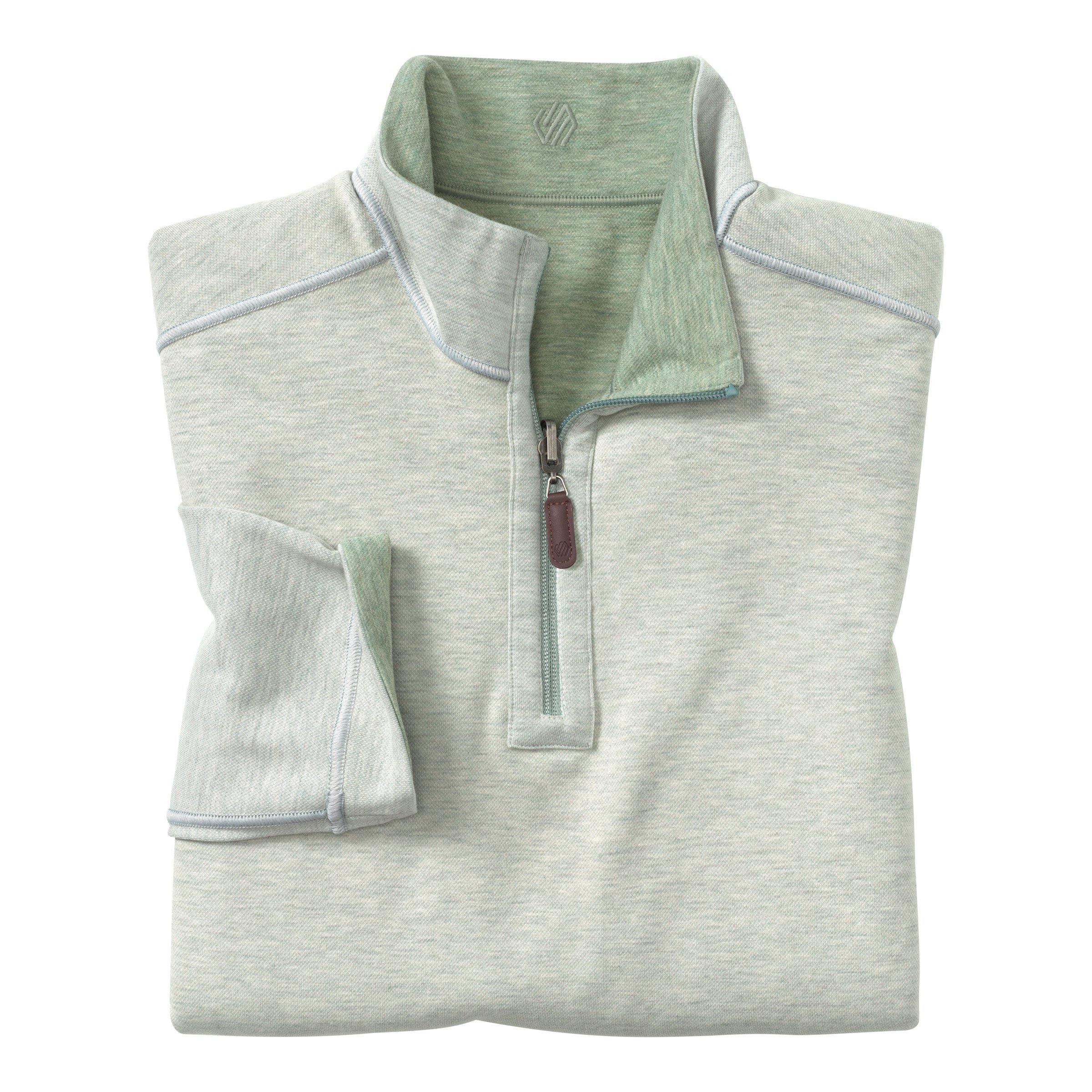 J&M Icon Reversible Quarter Zip Sage/White