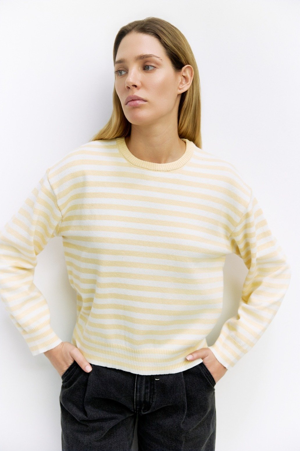 The Kinsley Sweater Yellow & Ivory Stripe
