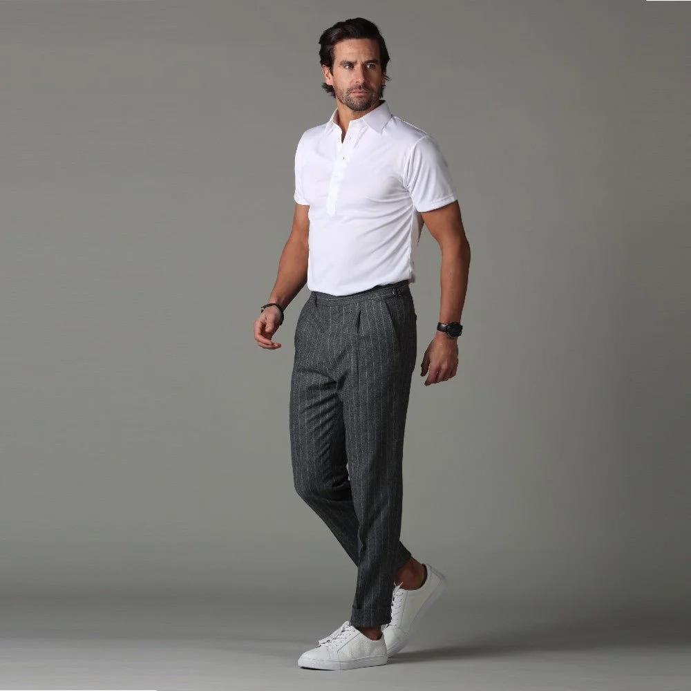 Collars & Co. - Semi-Spread Collar Polo - White Relaxed Fit - 3.jpg