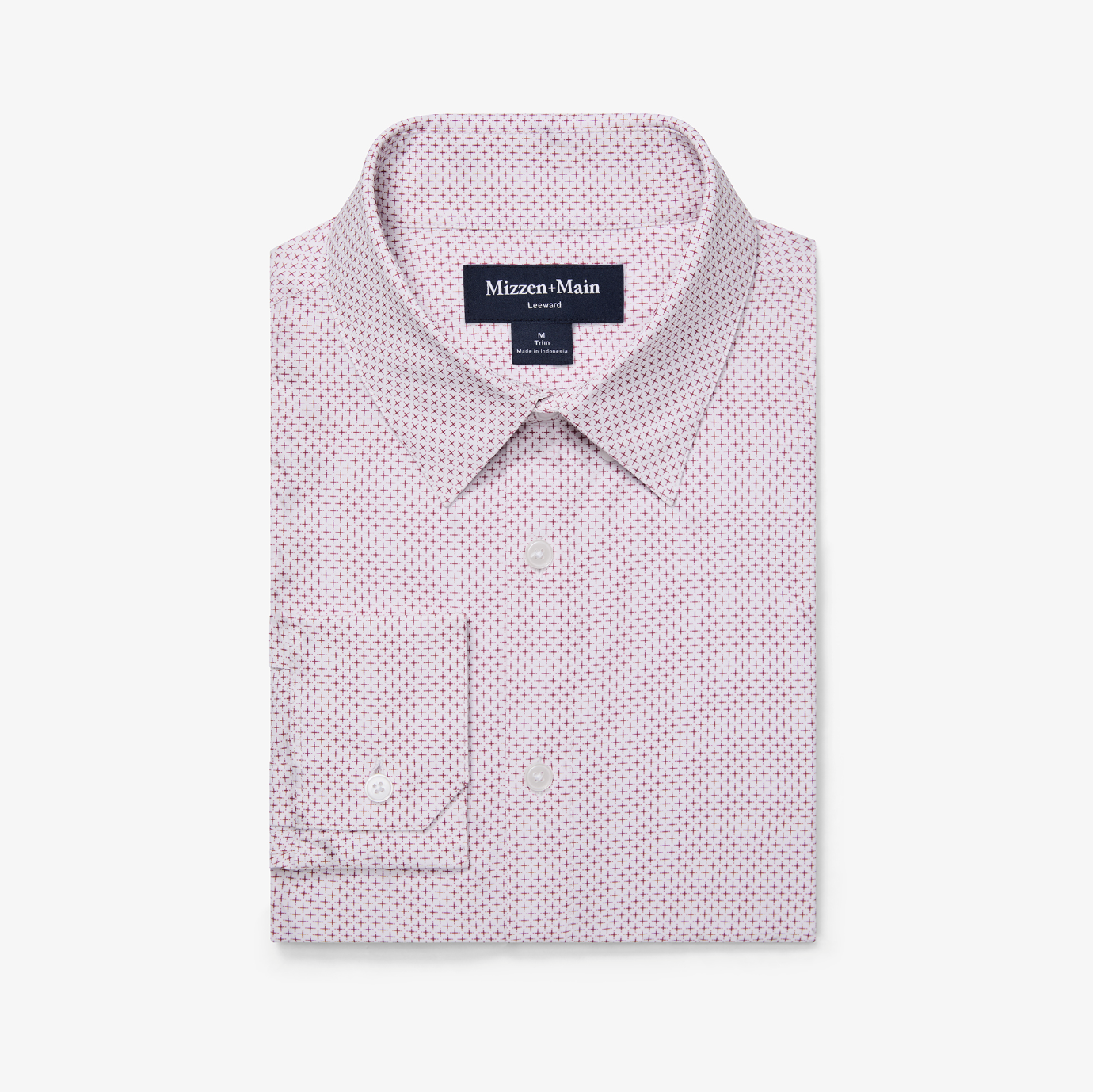 Mizzen + Main Leeward Dress Shirt Wine Plus Print