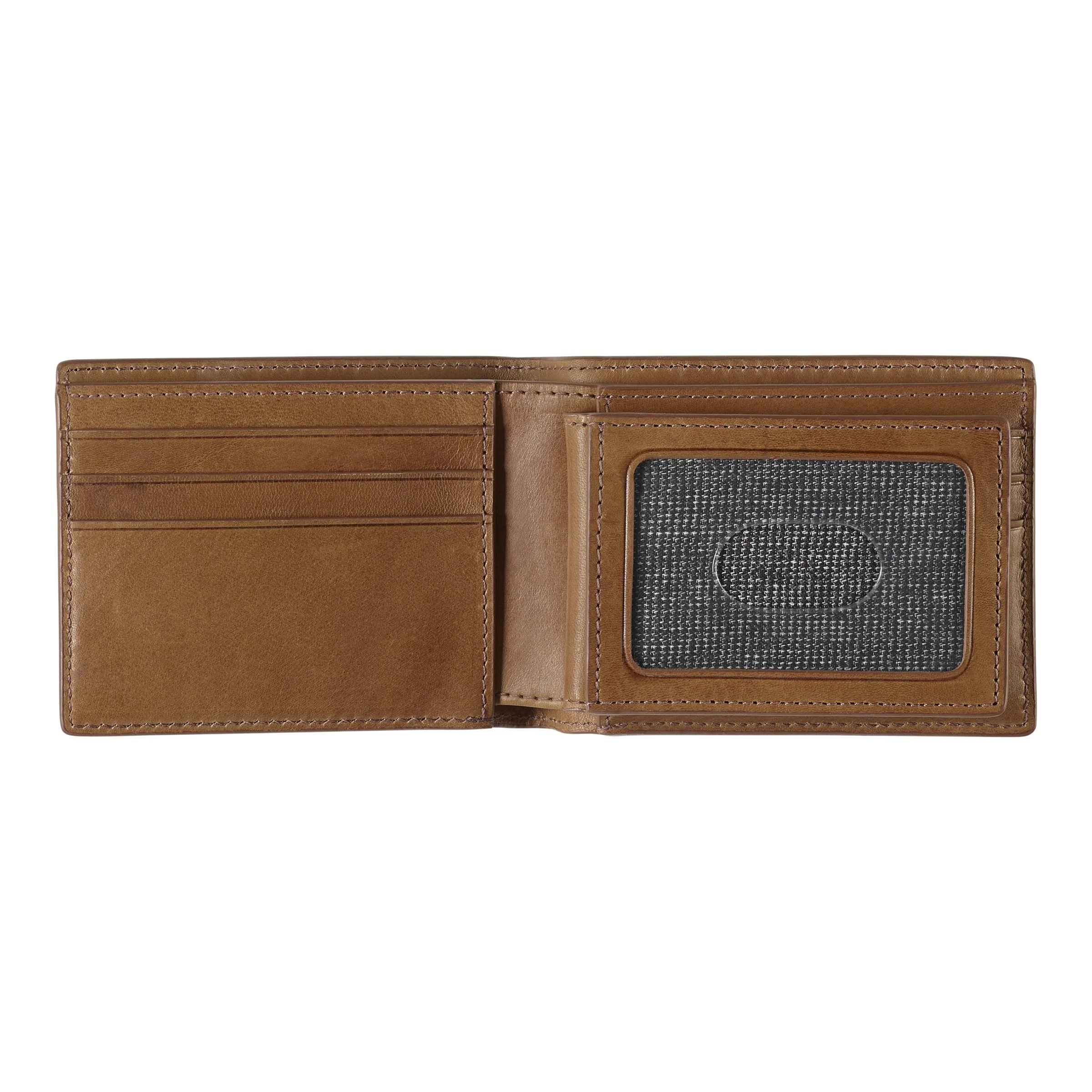 J&M Rhodes 2-in-1 Billfold Wallet Tan Full Grain