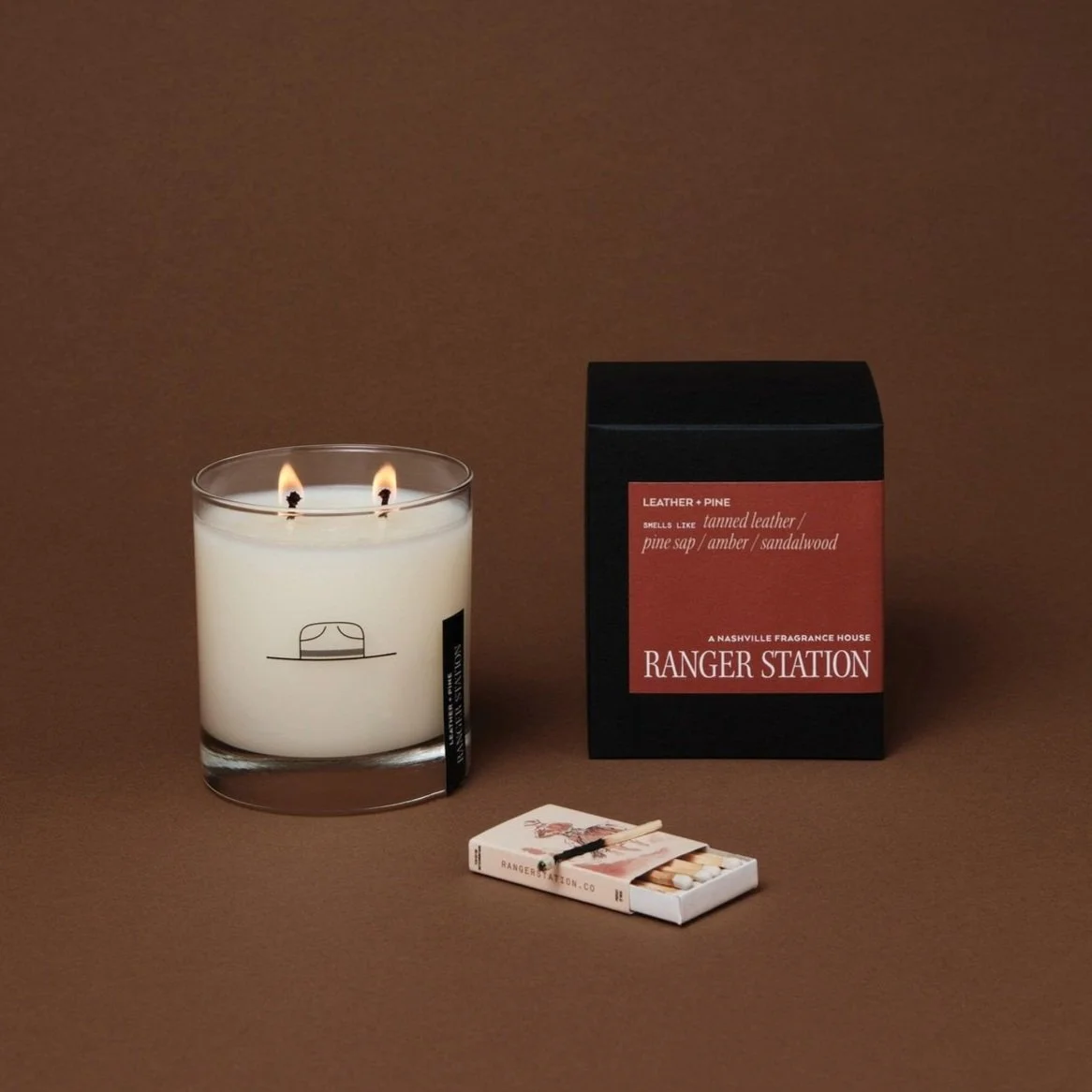 Ranger Station Leather + Pine Candle