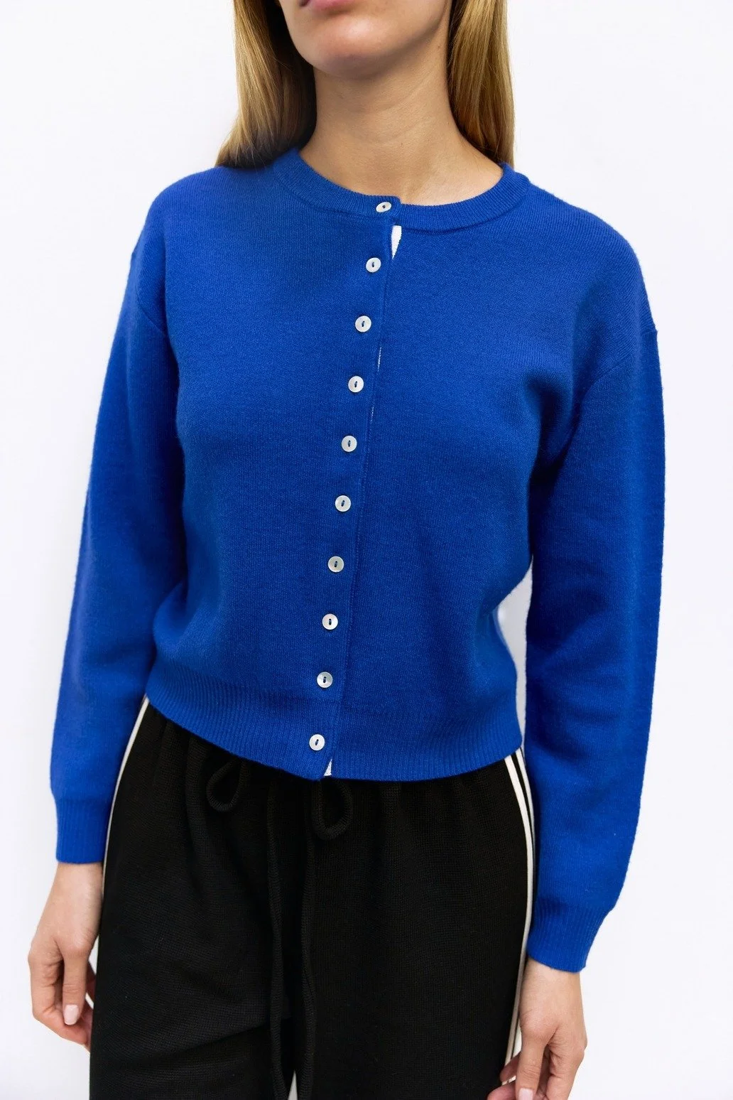 The Malin Button Cardigan Cobalt