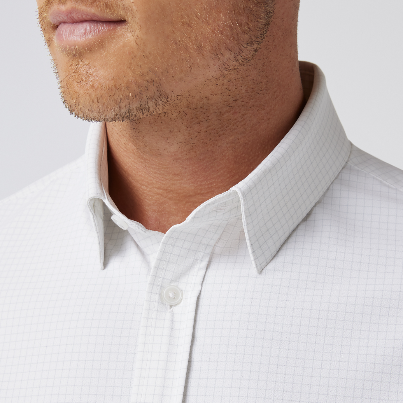 Mizzen + Main Leeward Formal Dress Shirt Aluminum Bennett Check