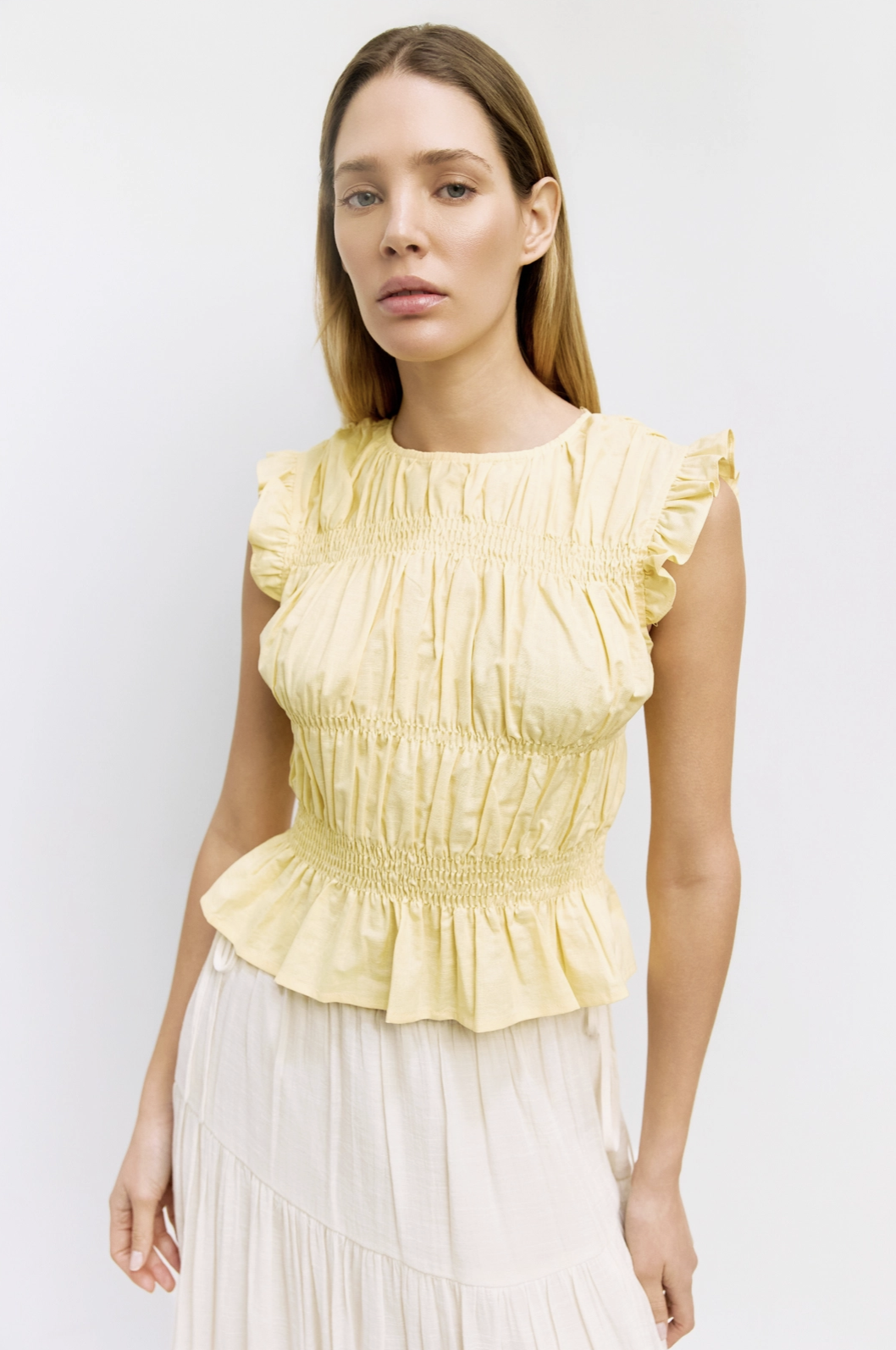 The Eugenie Smocked Top Yellow