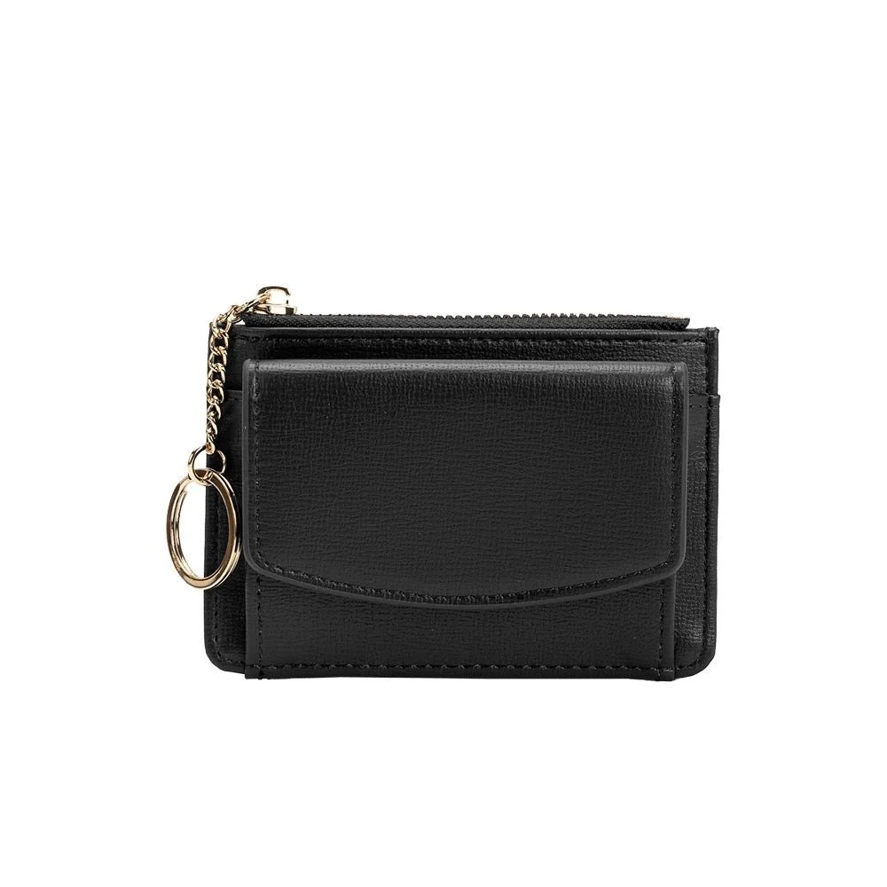 Kara Vegan Card Case Wallet Black