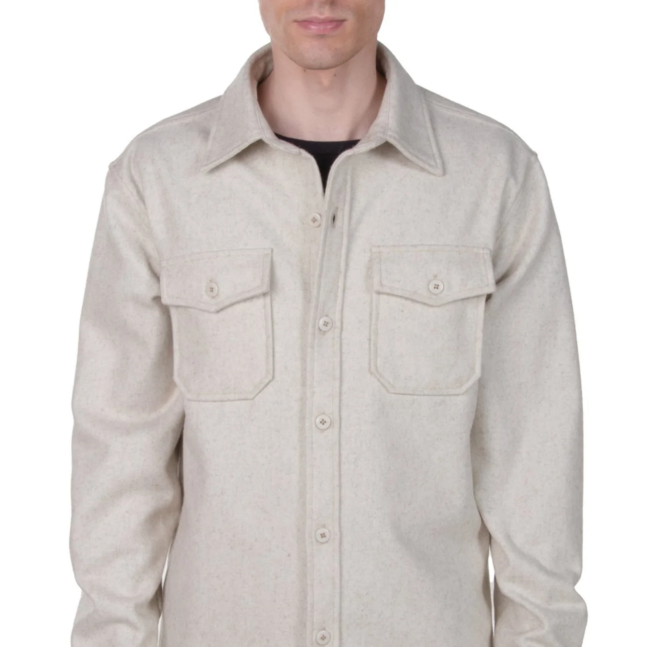 Schott CPO Wool Shirt Oatmeal