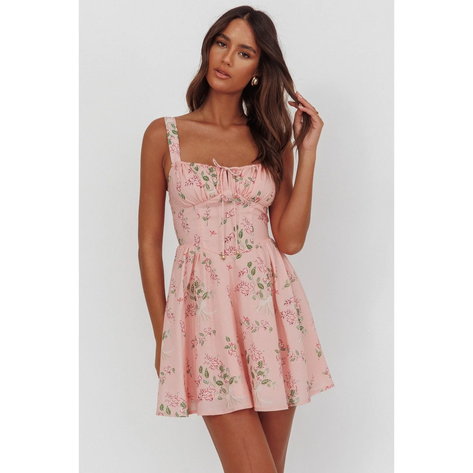 bouquet mini dress Picking Flowers Mini Dress - White and Blue, Large | Hazel and Olive