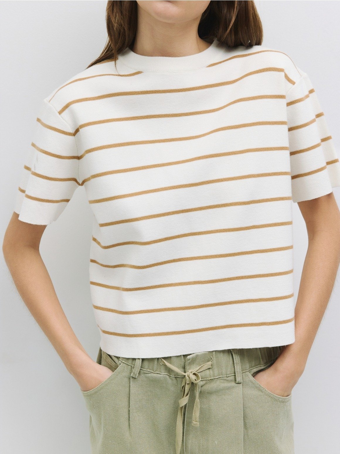 The Sade Knit Top Cream & Khaki