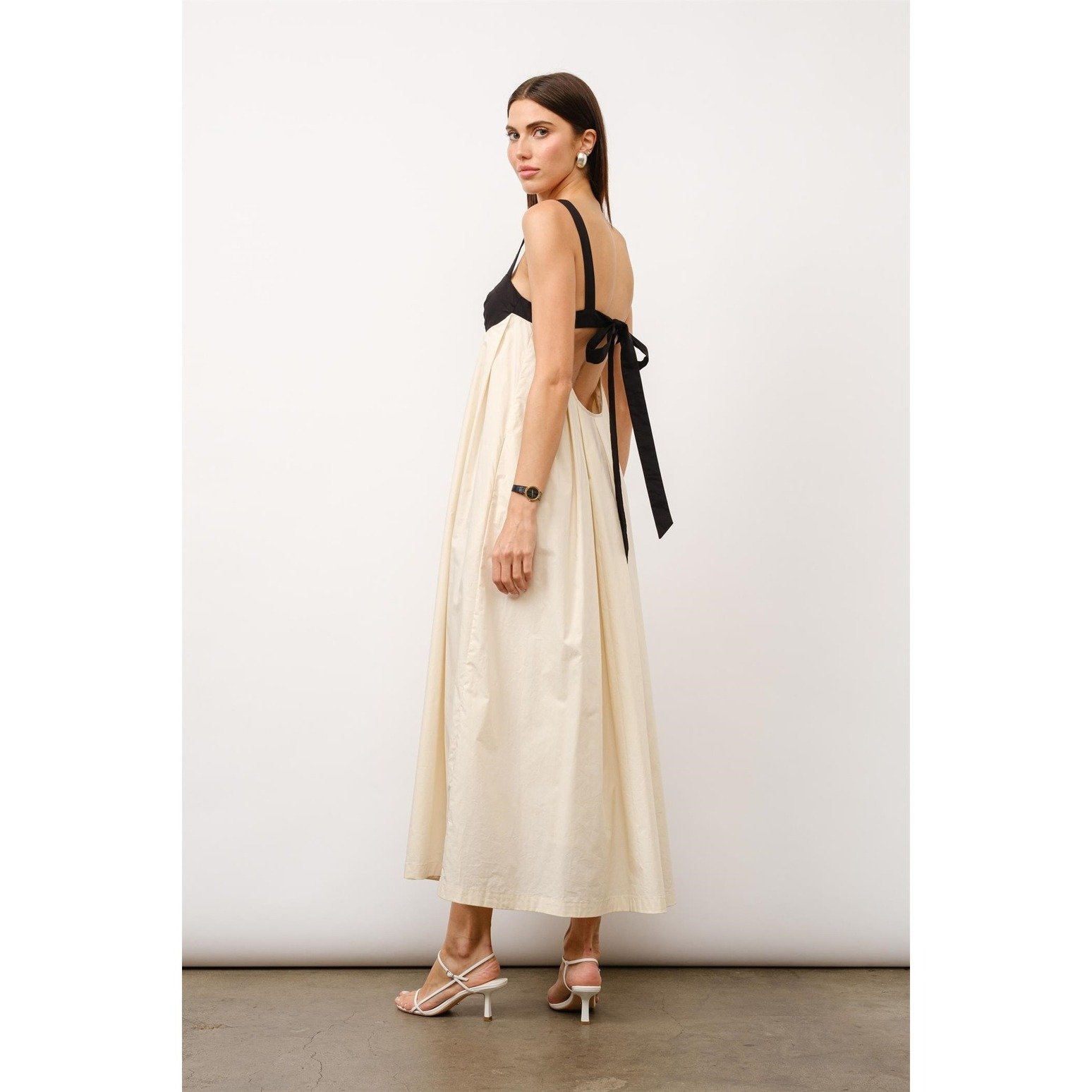 Amelia Box Pleat Maxi Dress Sea Salt