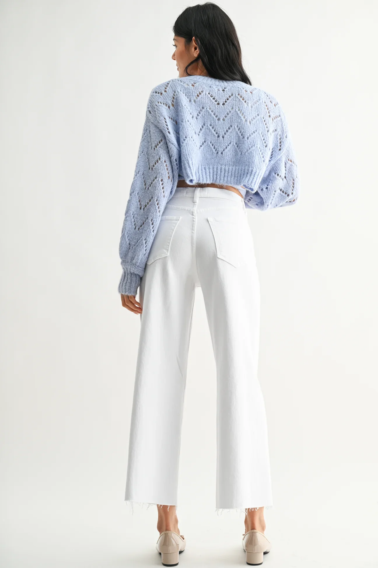 Scissor Cut Wide Leg Optic White