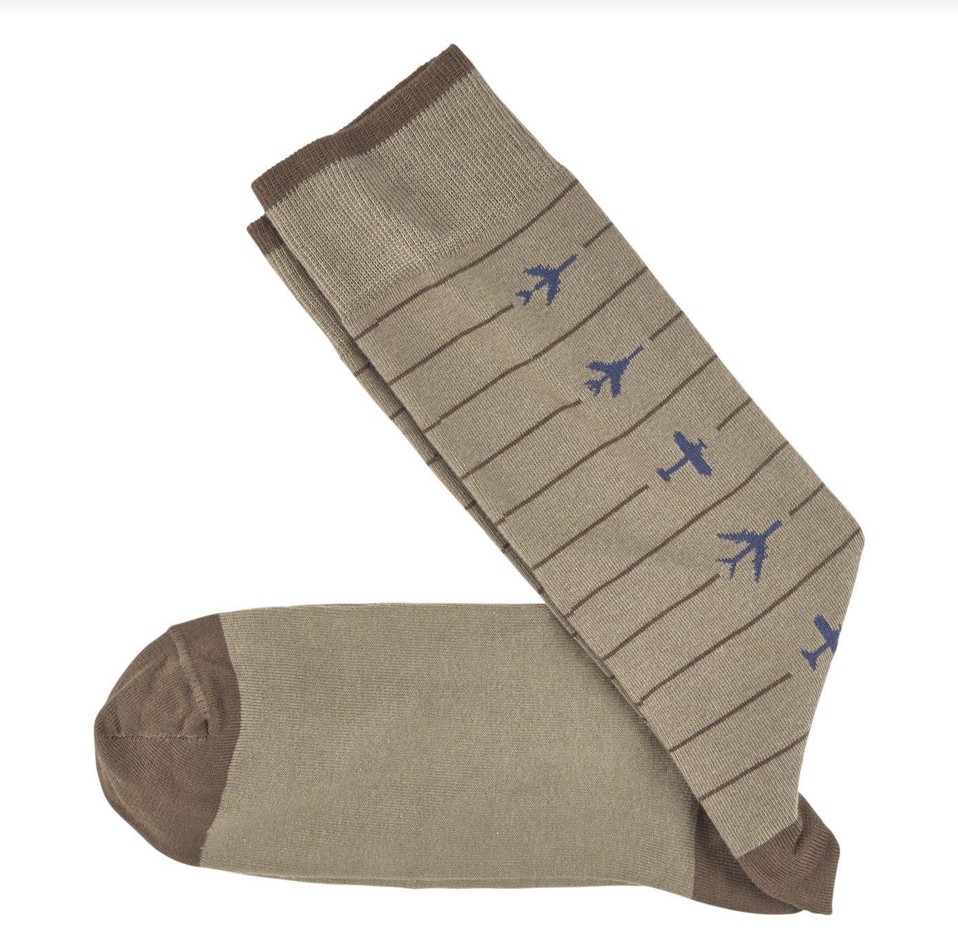 J&M Pima Cotton Socks Khaki Jet