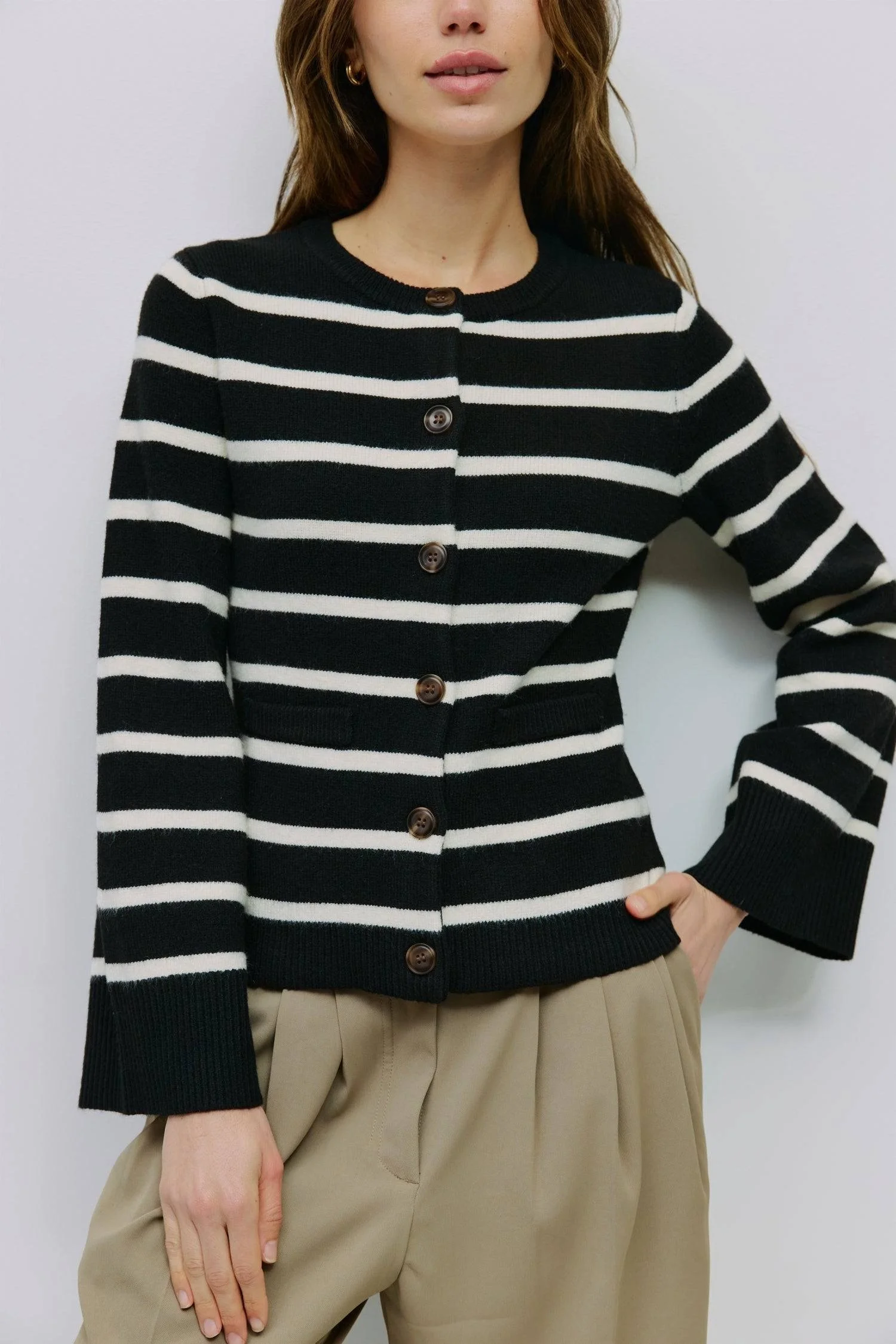 The Cindy Cardigan Black & Cream