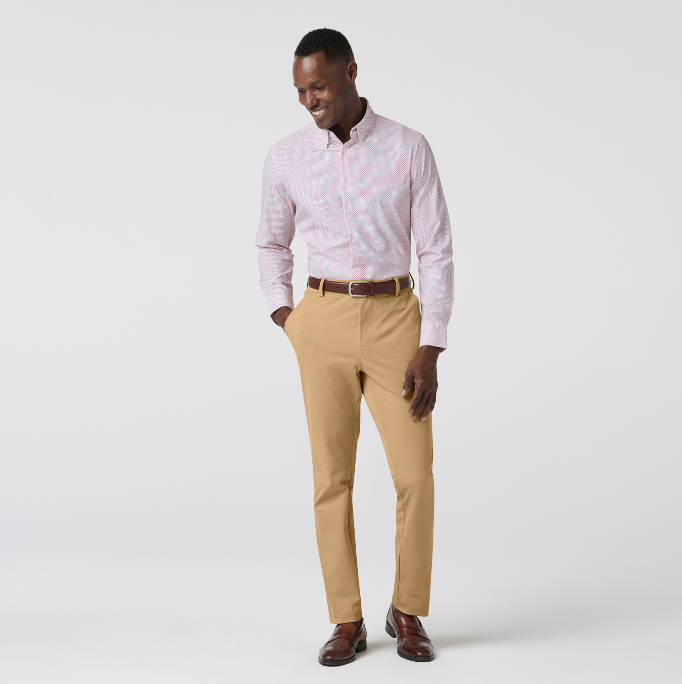 Mizzen + Main Leeward Dress Shirt Wine Plus Print