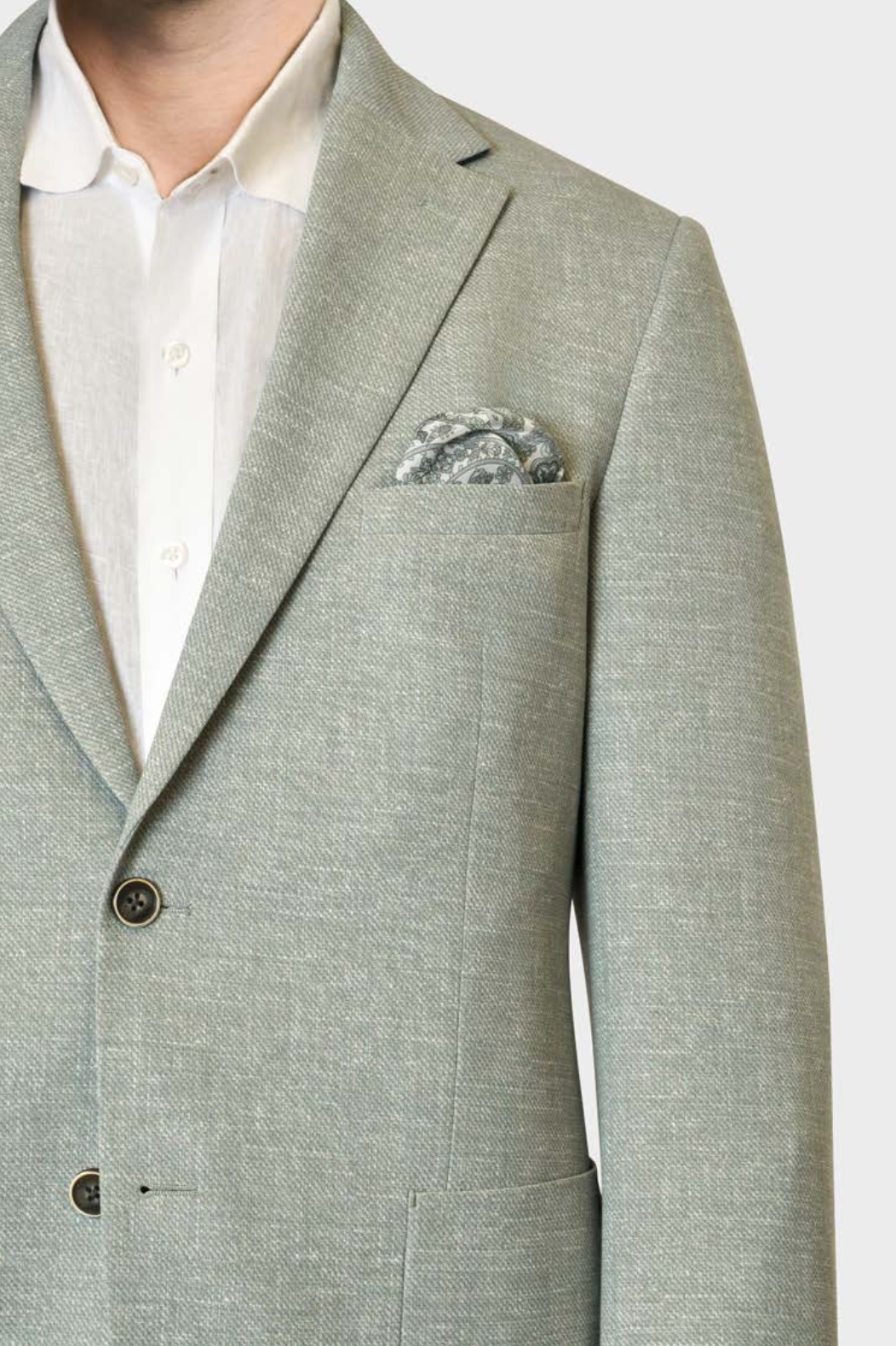 Knit Notch Lapel Sport Coat - Dusty Sage - 6401DAB