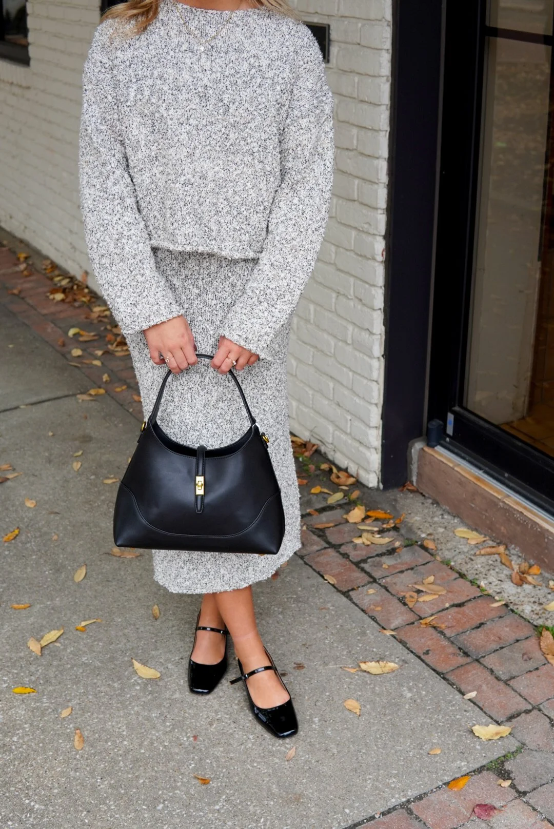 Nally Block Heel Mary Jane Pump Black Patent