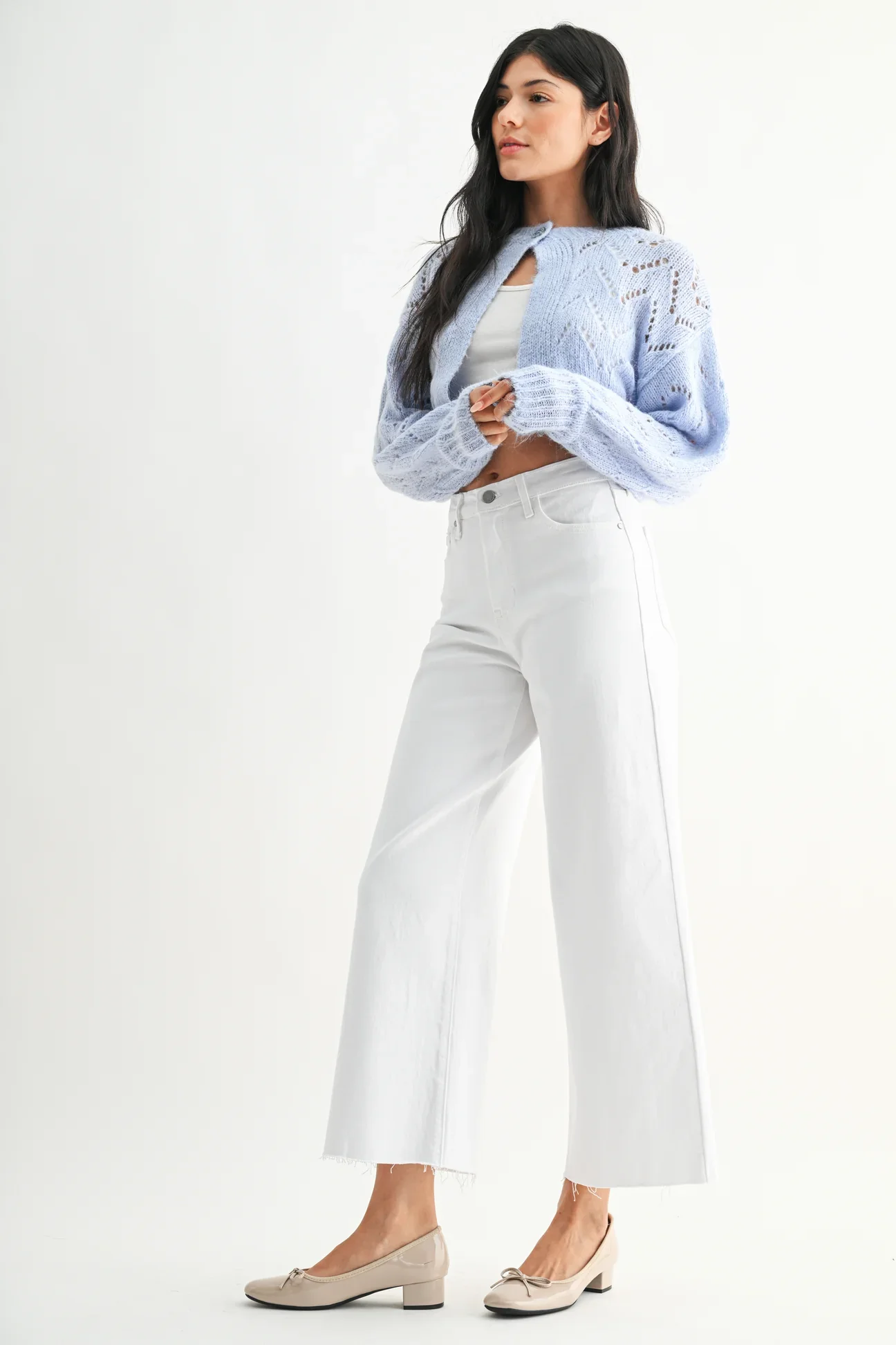 Scissor Cut Wide Leg Optic White