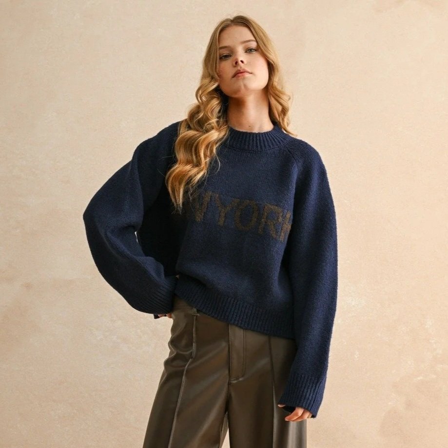 New York Knit Sweater Navy
