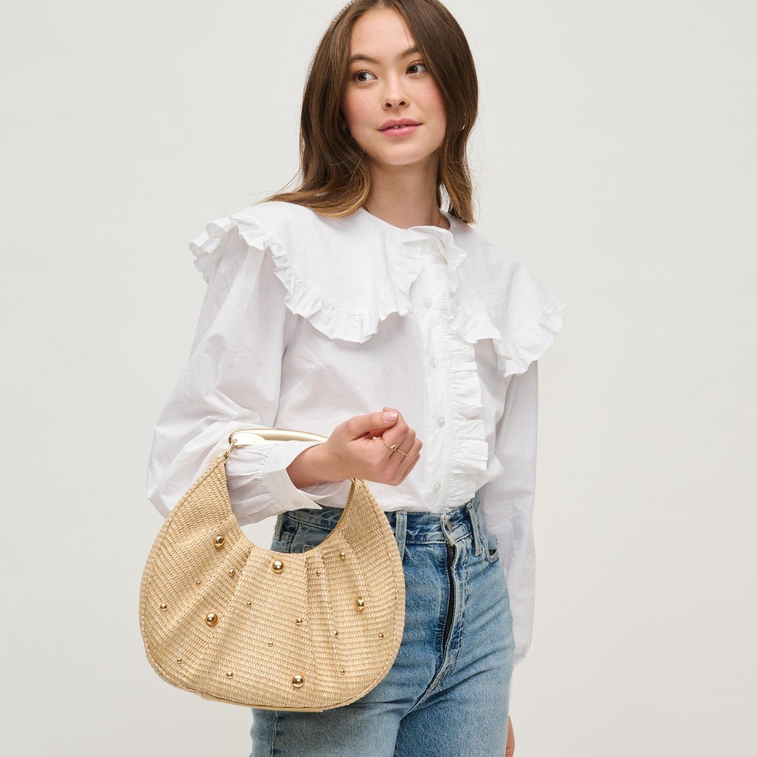 Delilah Stud Crossbody Natural