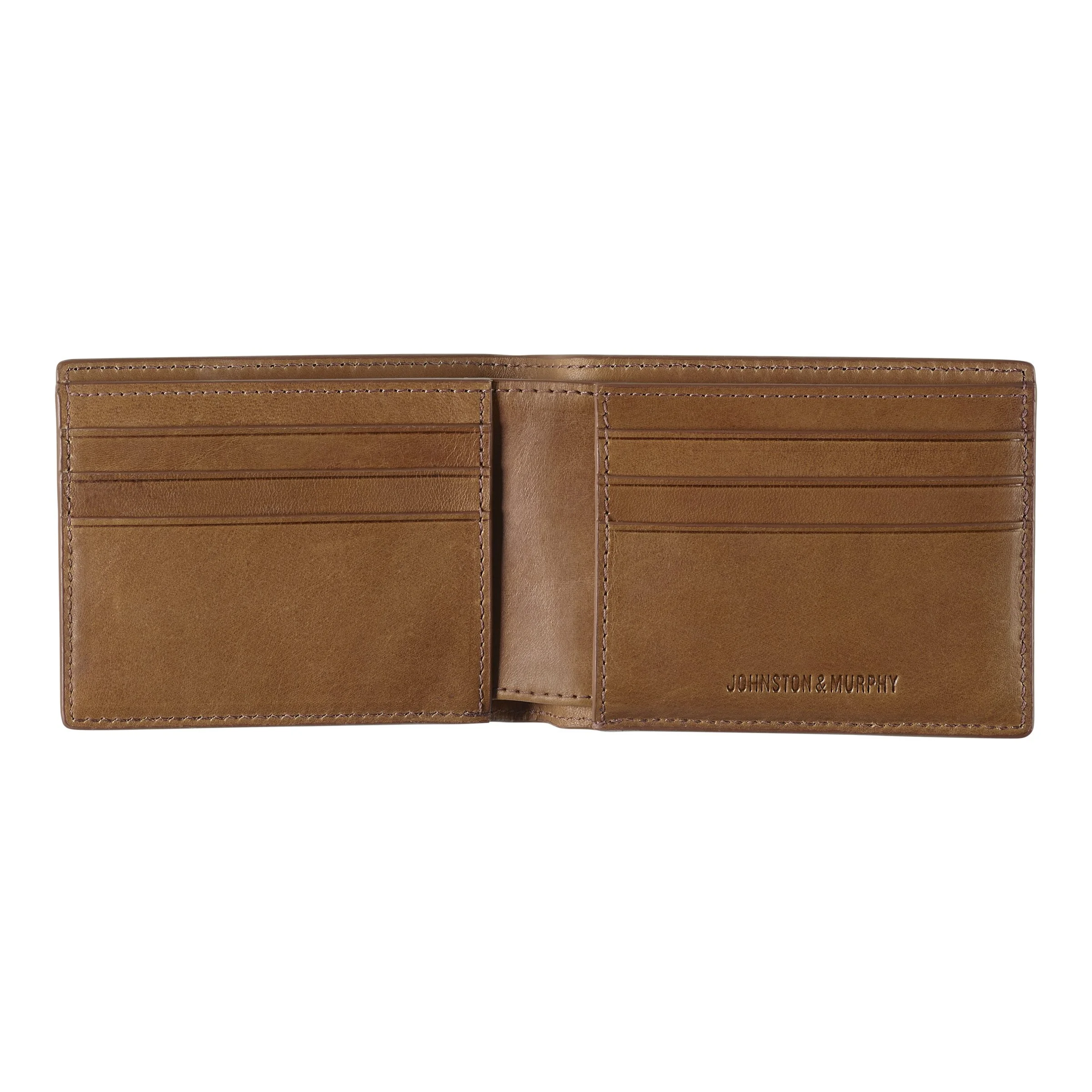 J&M Rhodes 2-in-1 Billfold Wallet Tan Full Grain