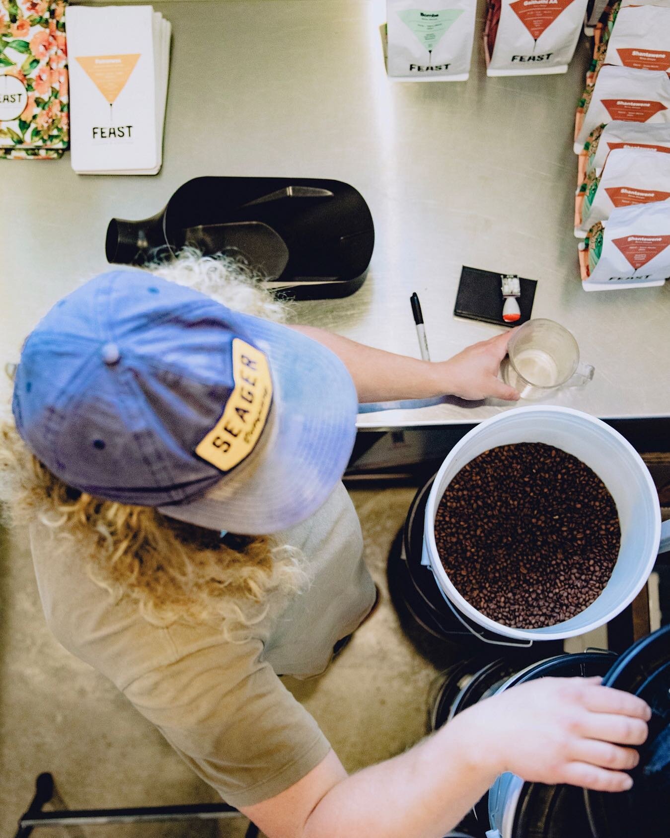 Eric in his very natural habitat, making magic. #magicbeans