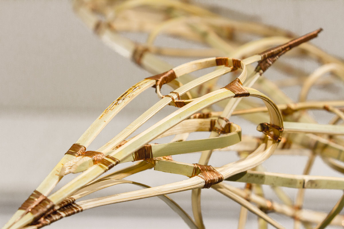 2015, Bamboo, copper wire. 220cm x 200cm x 30cm. Exhibited at Gallery Lane Cove, Sustainable Aesthetics Exhibition 2015, Photograph by Michael Herman. 
