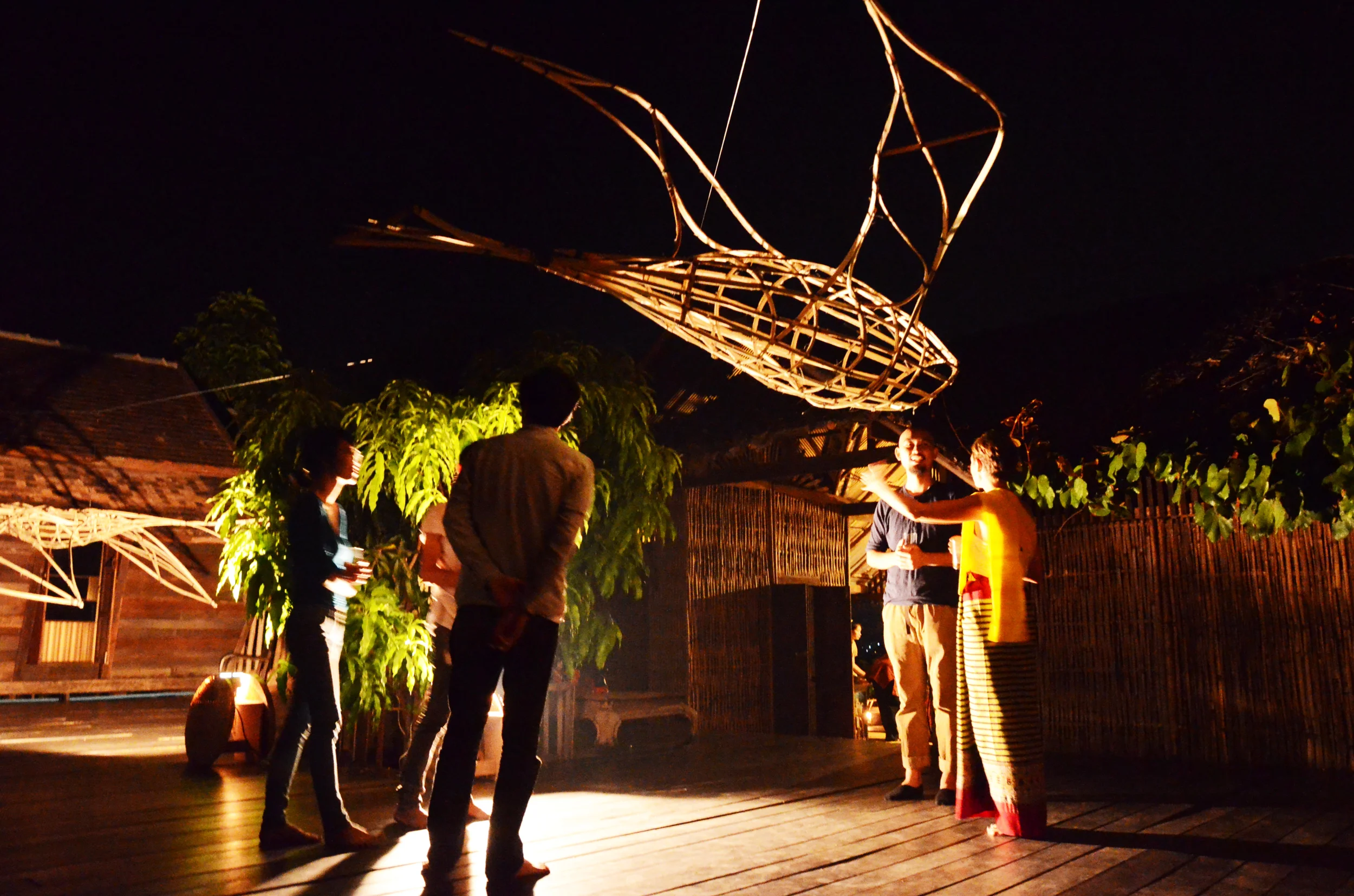  2013,&nbsp;Photograph from Exhibition opening 'Annex' Mark Swartz and Miranda Whall at Ne-Na contemporary art space, Chiang Mai, Thailand.&nbsp; 