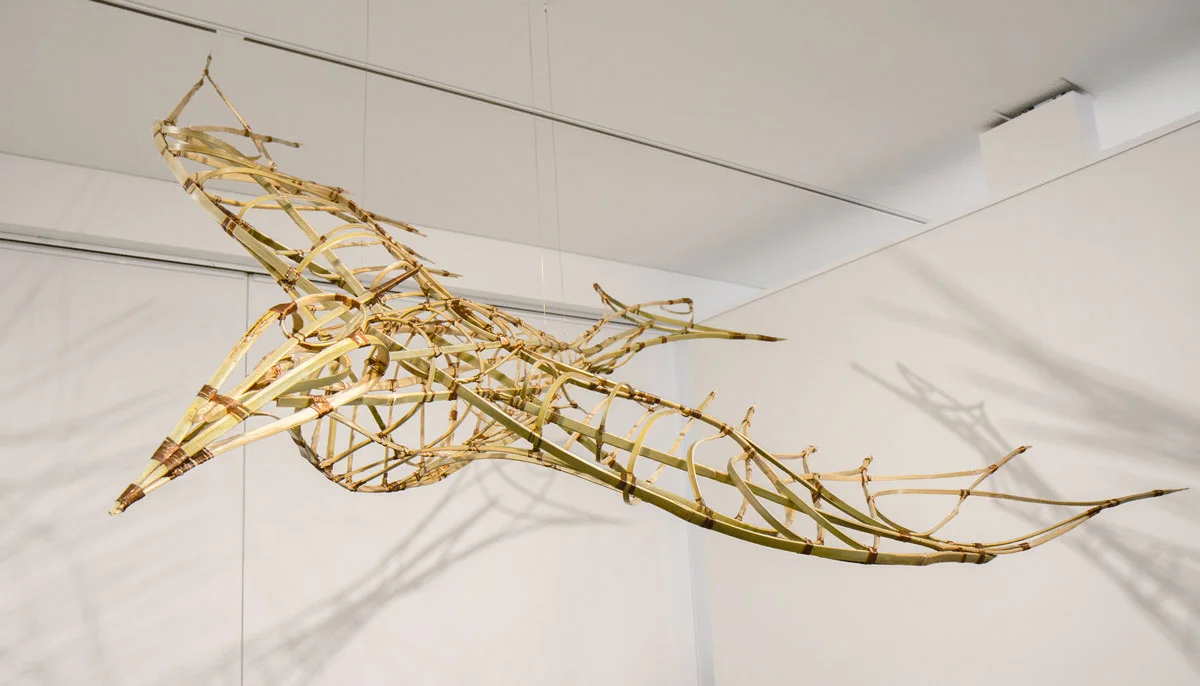 2015, Bamboo, copper wire. 220cm x 200cm x 30cm. Exhibited at Gallery Lane Cove, Sustainable Aesthetics Exhibition 2015, Photograph by Michael Herman. 