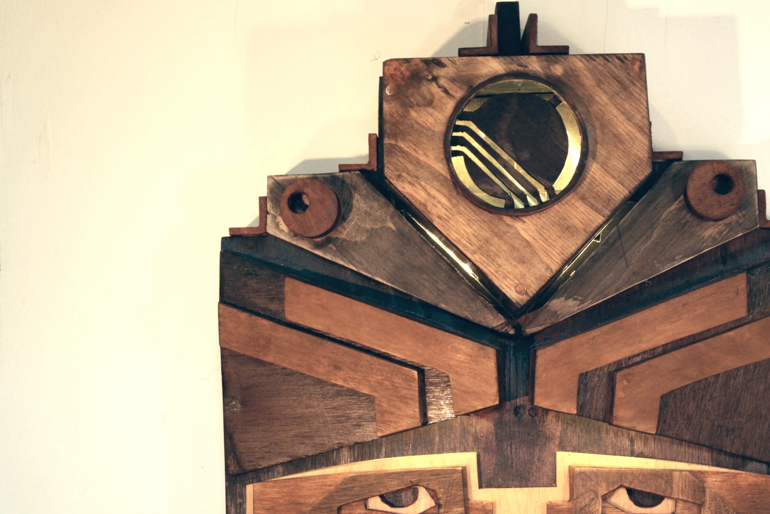  2012, Timber, brass, LED, oil stain, 85x48x24cm, photograph by Michael Herman. 