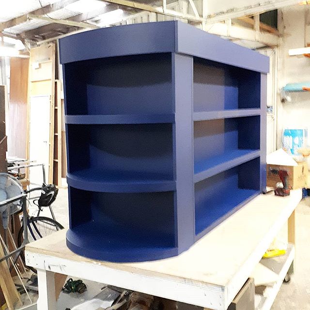 This Liquor cabinet/ bar topper designed and built by FEATHER EDGE will be hanging on top of the bars we built for Sydney Film Festival and @technicaleventservices this week.  we love bold curves and a solid construction. .
..
#curvedbar #redblockdes