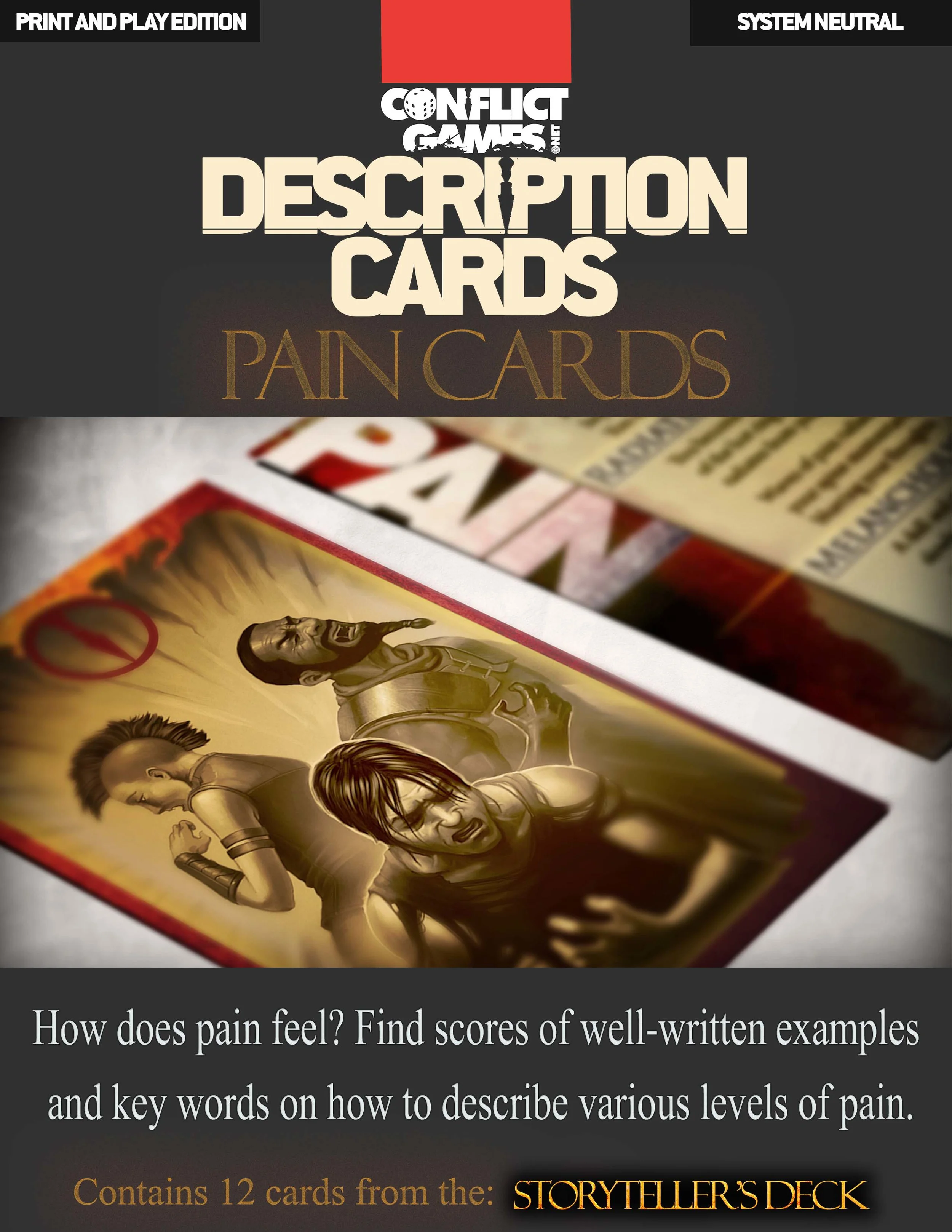Description Cards - Storytellers Deck - PAIN CARDS excerpt -(PDF)