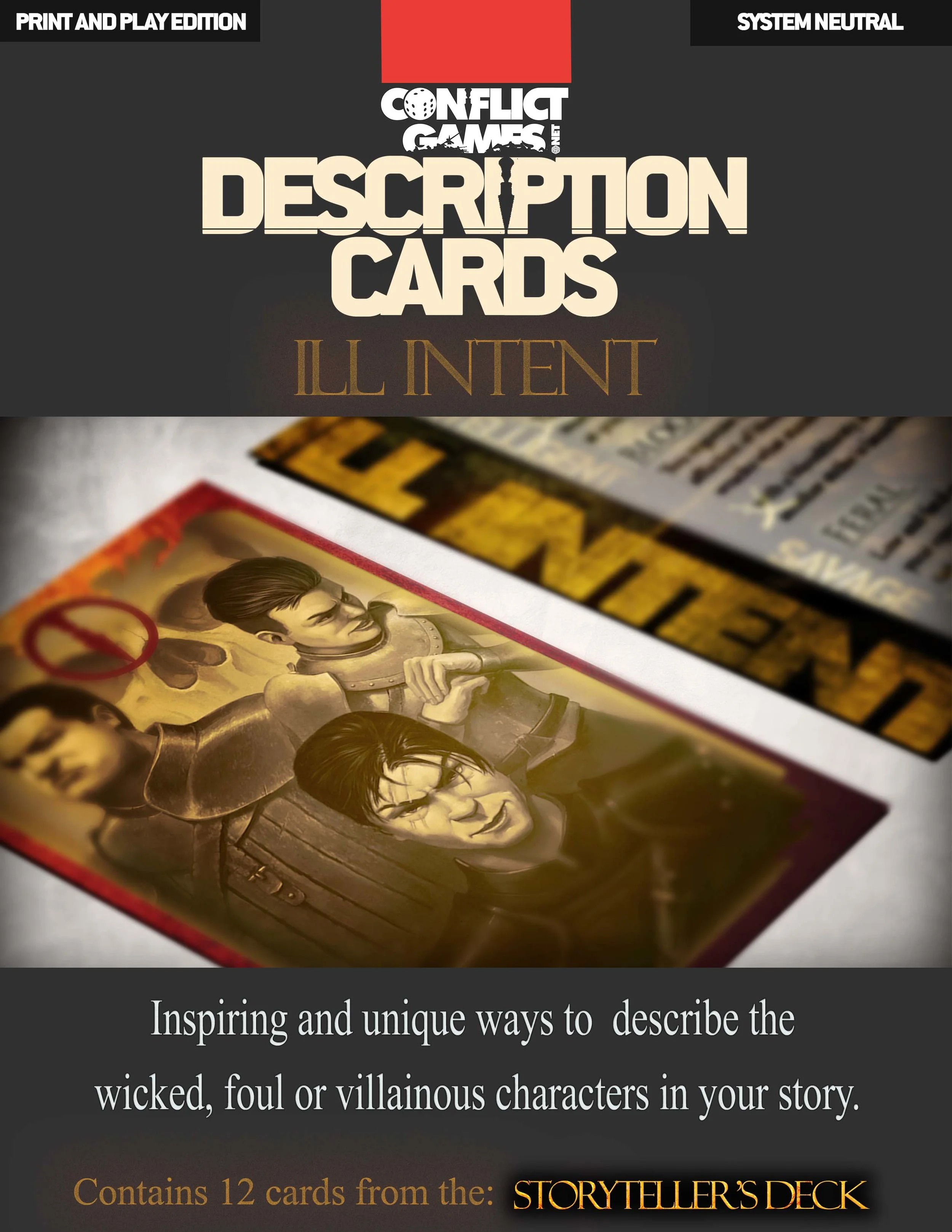 Description Cards - Storytellers Deck - ILL INTENT excerpt - (PDF)