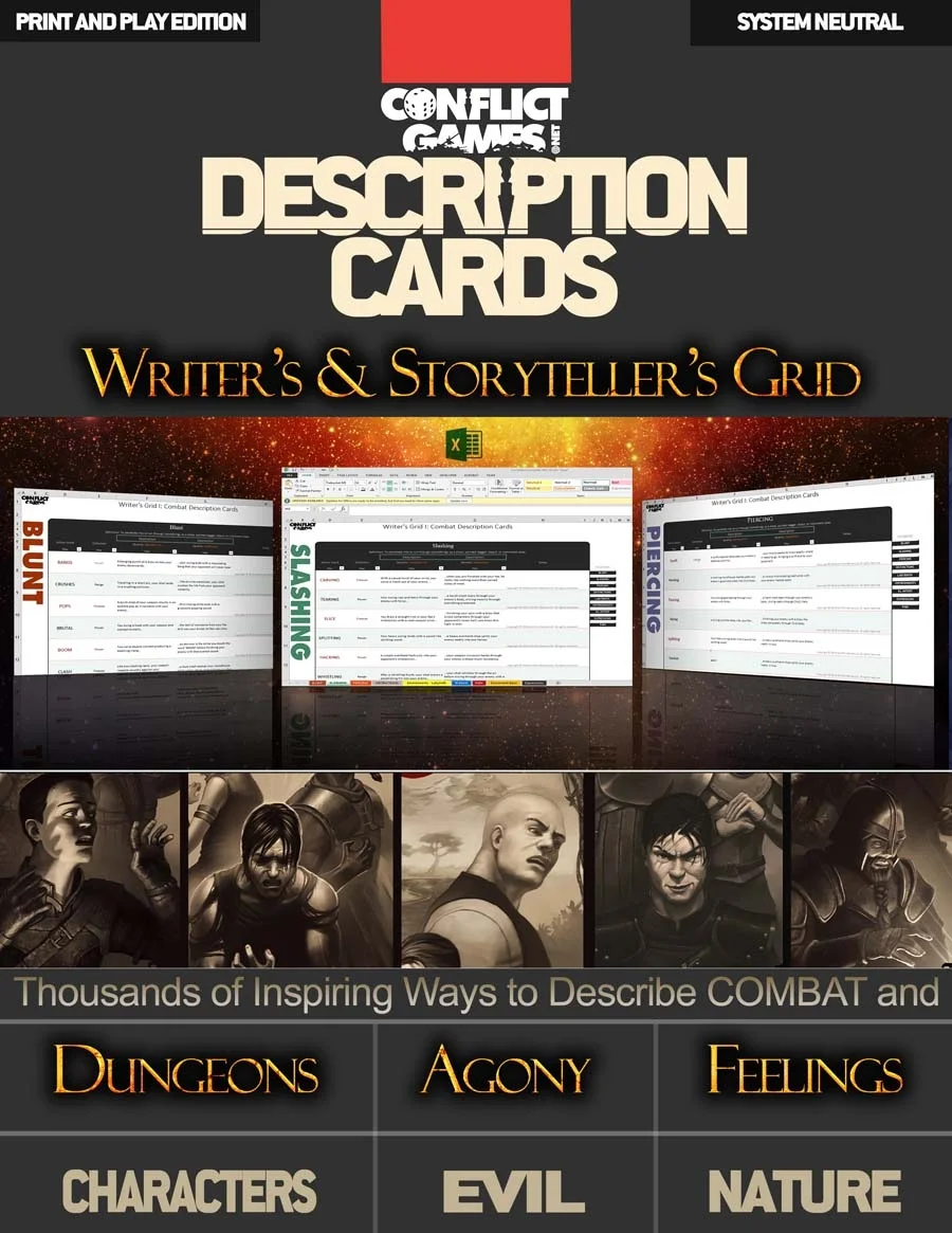 Combat Description Cards And Storyteller's Deck (Spreadsheet Edition)