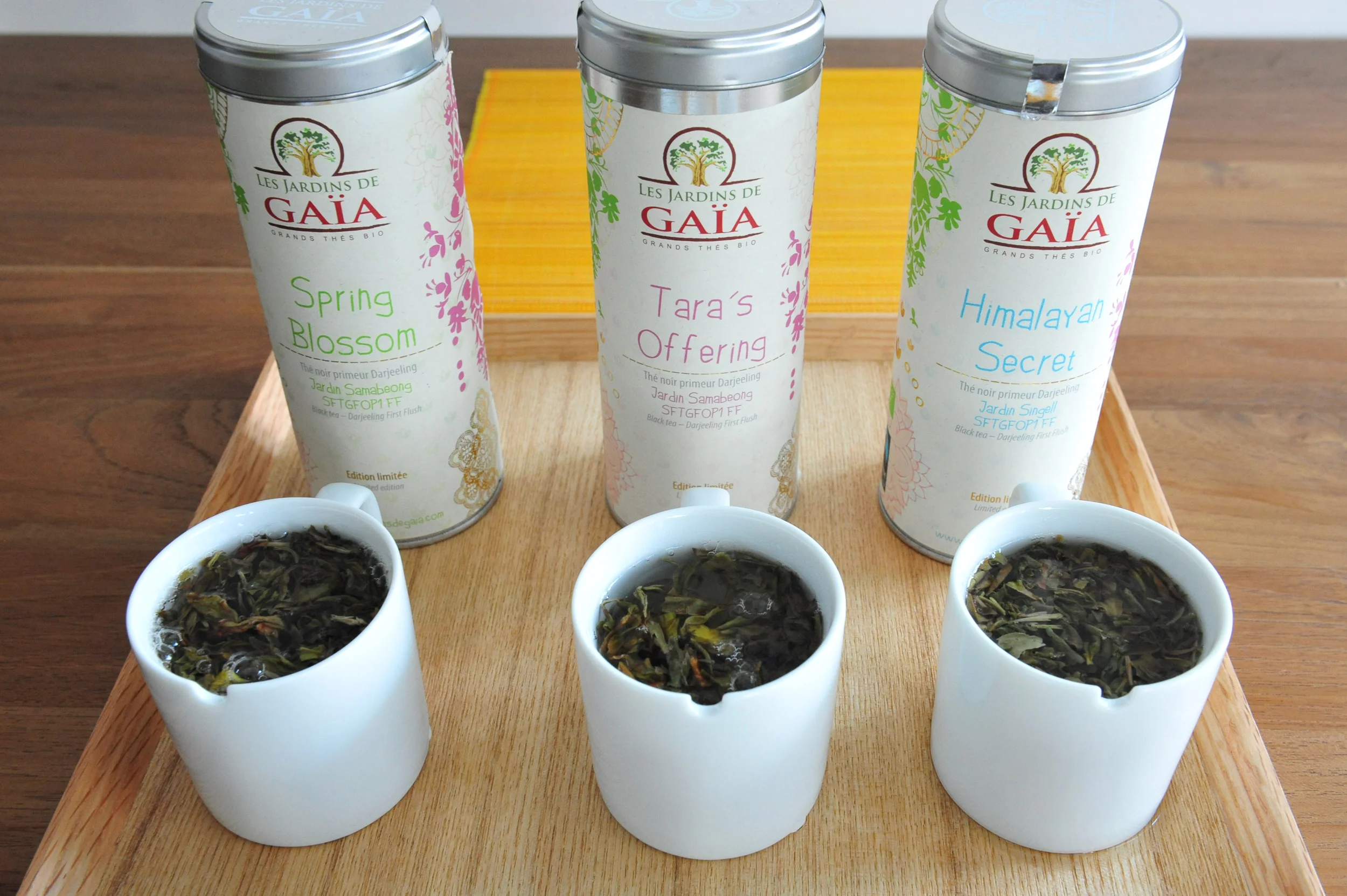Three of our finest First Flush Darjeeling: Spring Blossom, Tara's Offering and Himalayan Secret.