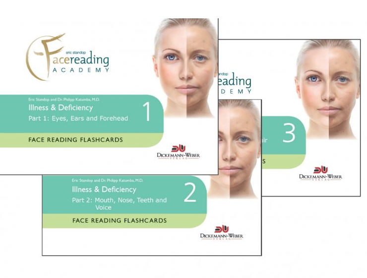 Face Reading Flashcards - Illness & Deficiency - HKD 750/set Part 1: Eyes, Ears and Forehead Part 2: Mouth, Nose, Teeth and Voice Part 3: Skin, Cheeks, Chin, Hair and Tongue