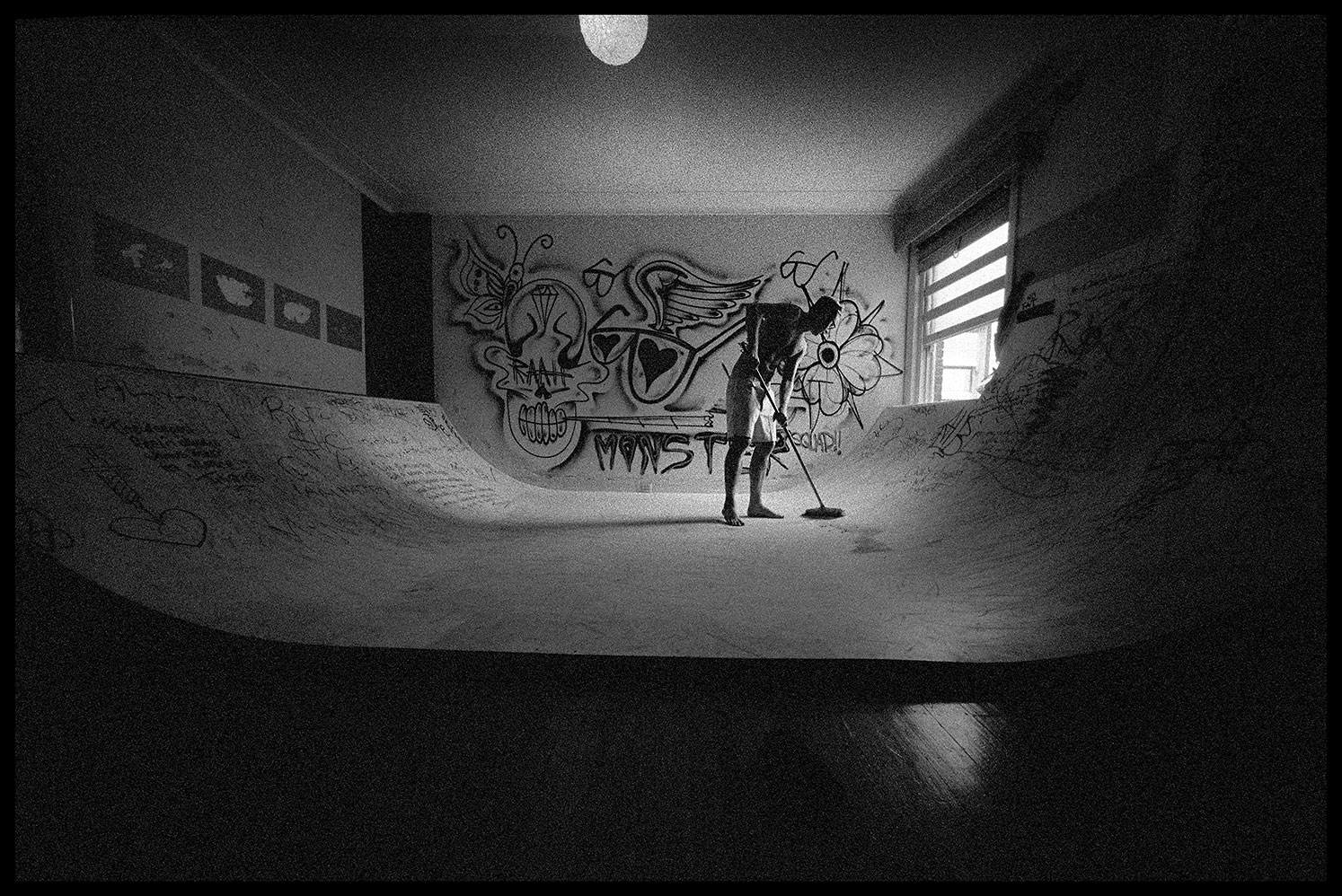 Rick, doing duties, Lounge Room Ramp, Bondi, NSW, Silver Gelatin Print, 50.8cm x 60.1cm, 1/5