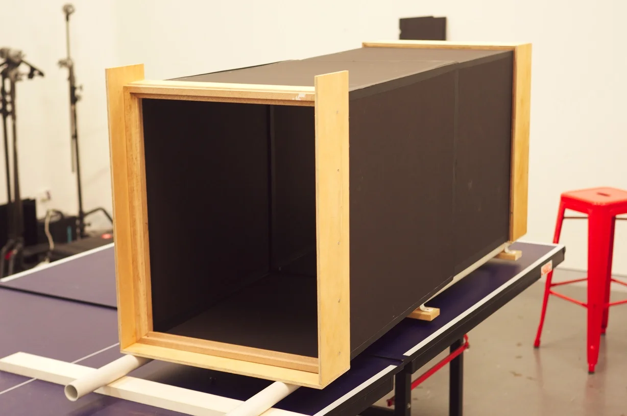 Testing the fit of the foam-core bellows