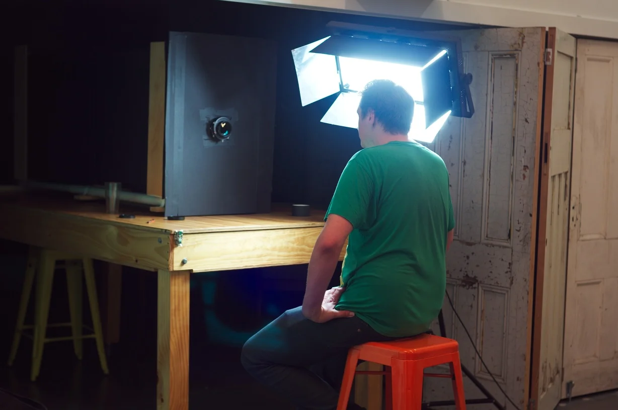 Piotr posing in front of the 20×24 camera