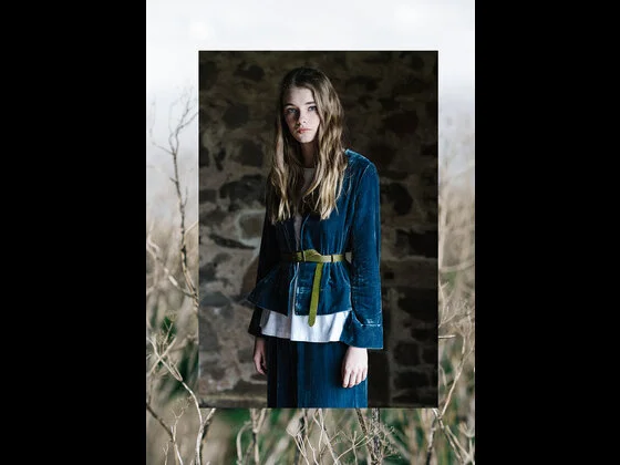 LUXE VELVET JACKET - STORMY SEA