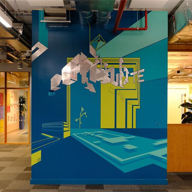 It&rsquo;s been a great pleasure to be commissioned to be a FaceBook Artist in Residence, where I made this custom wall mural in the Oculus Rift VR London offices.

Ian Monroe&rsquo;s technological landscapes at Facebook London offices are made of pr