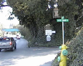 The Aptos Wharf Road. The only other clue remaining about the old wharf is this short stretch of road that intersects with Soquel Drive in Aptos just west of the railroad trestle. Present-day Soquel Drive was once the main road between Santa Cruz and Watsonville. Wagons loaded with lumber or agricultural products would turn here and head directly south dropping down off the coastal terrace and bringing their cargoes out onto the Aptos wharf for shipment