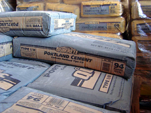 Some sacks of cement.