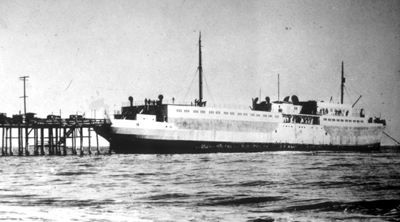 The S.S. Palo Alto during her days as an oceanside amusement center.