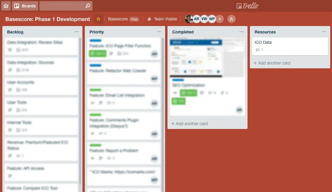 Using Trello as our Agile workflow, we worked in 2 week sprints in correlation with our production schedule to prioritize our development tasks