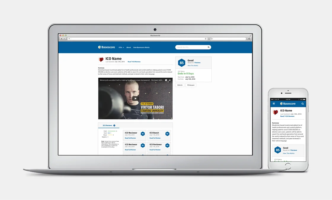 This is the ICO details page, which provides users with information on the ICO