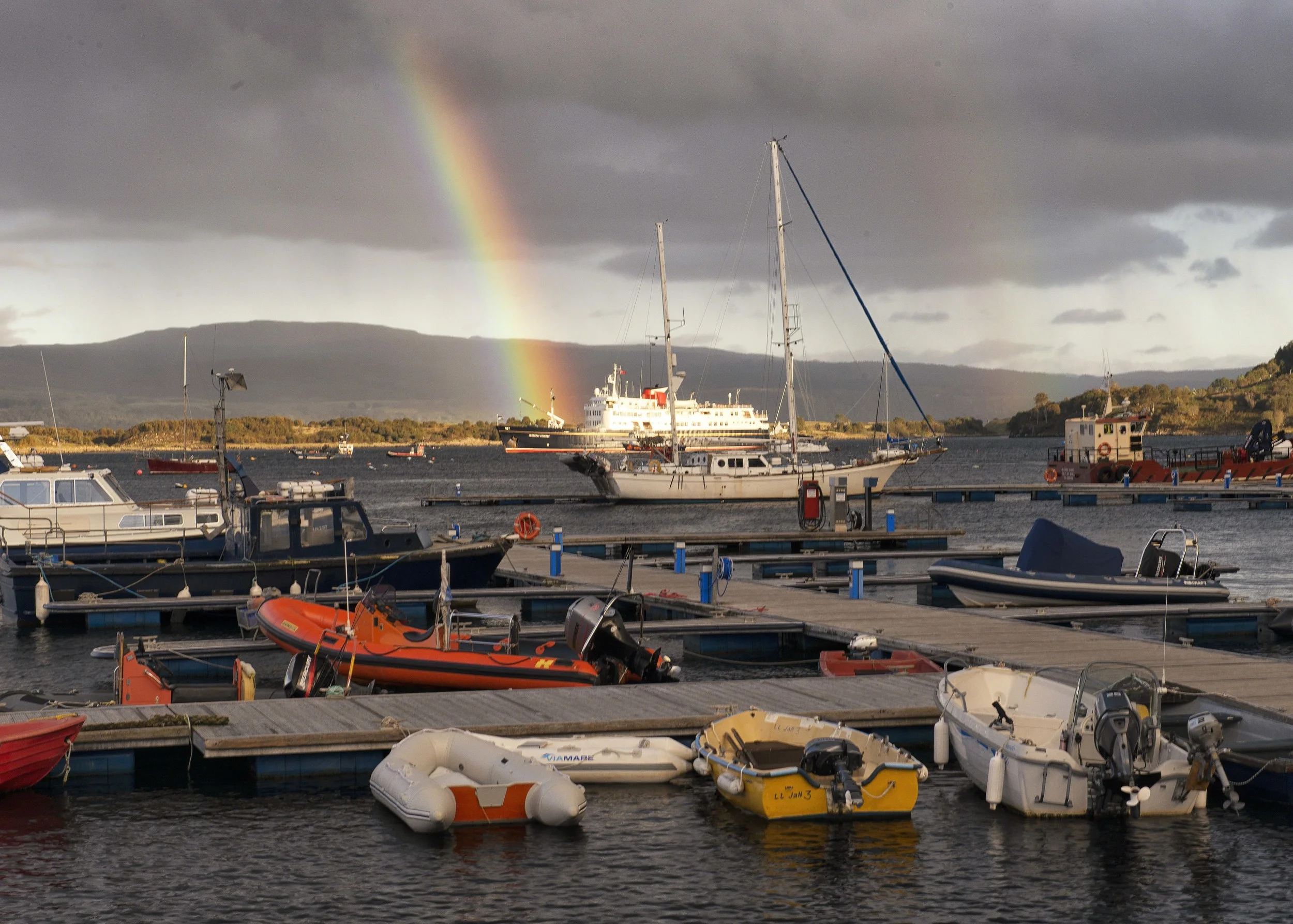 88. Looking over the docks and vessels, the proverbial pot of gold appears to be on the decks of the Princess.