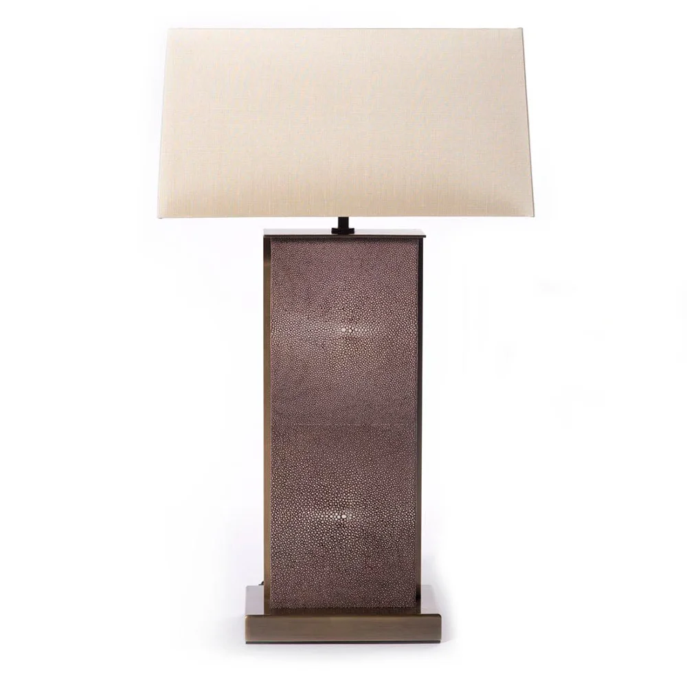 BYZANTINE Shown in Shagreen Sport Rust leather and Antique Brass side strips and base.