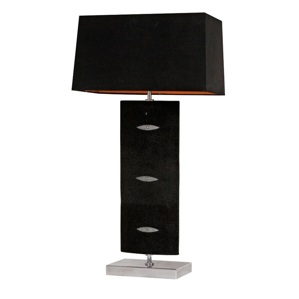 ELLIPTICAL Shown in Shagreen Charcoal leather with Chrome base.