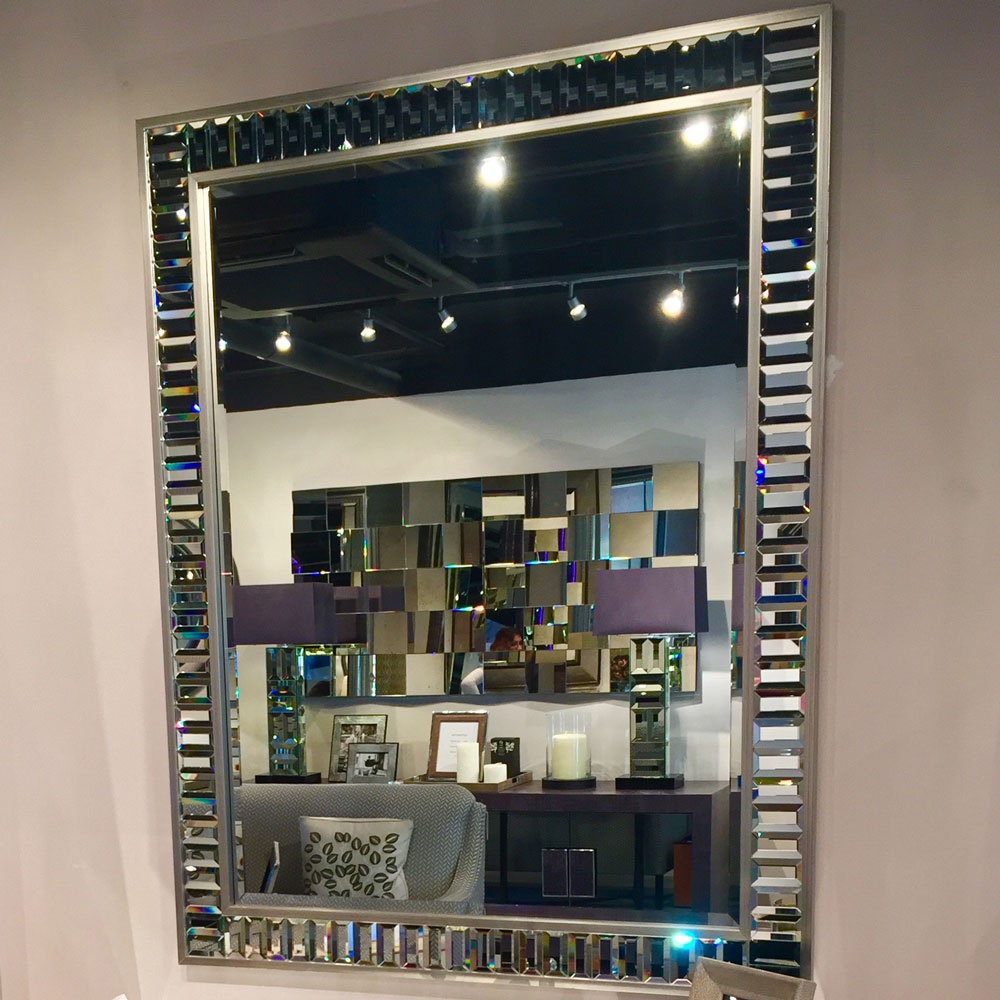 Wall-mounted mirror - MIMIC : STRIPS - DEKNUDT MIRRORS - contemporary /  rectangular