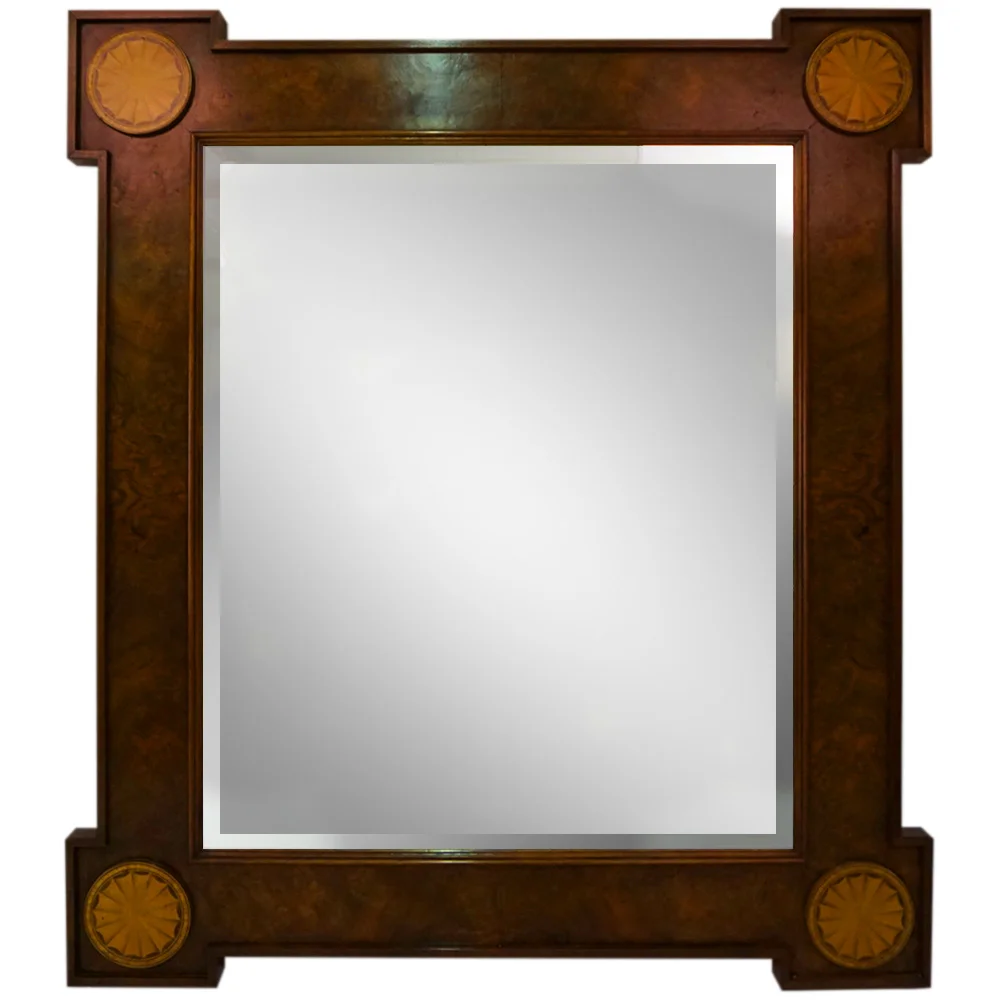 COLONIAL WALNUT FAN MIRROR Dimension: W 108cm x H 123cm